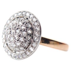1885 Bague 1ctw Diamonds solid 18K Gold Silver Ø US7.75 / 6gr