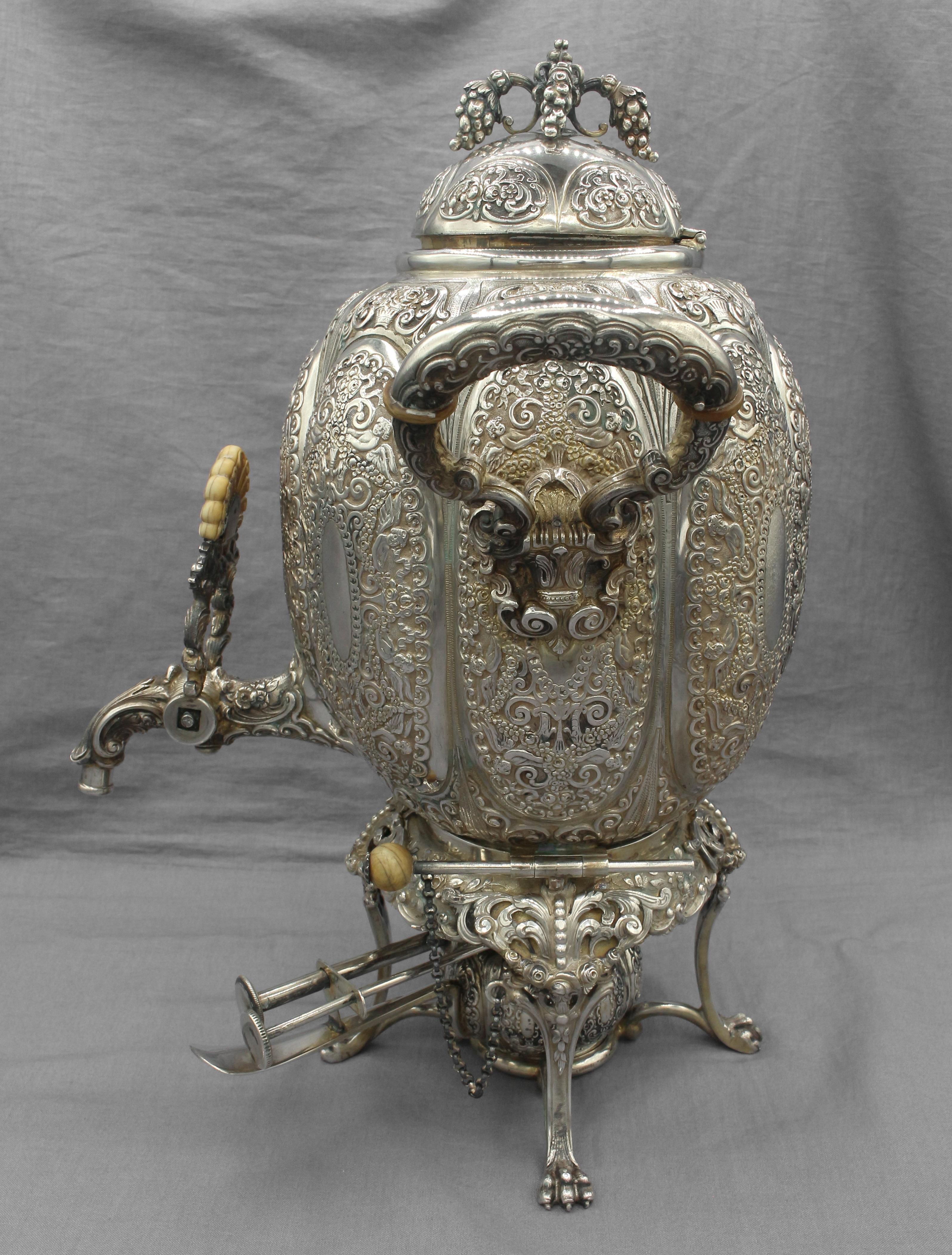 19th Century 1886-1891 German Renaissance Revival Silver Tea & Coffee Service For Sale