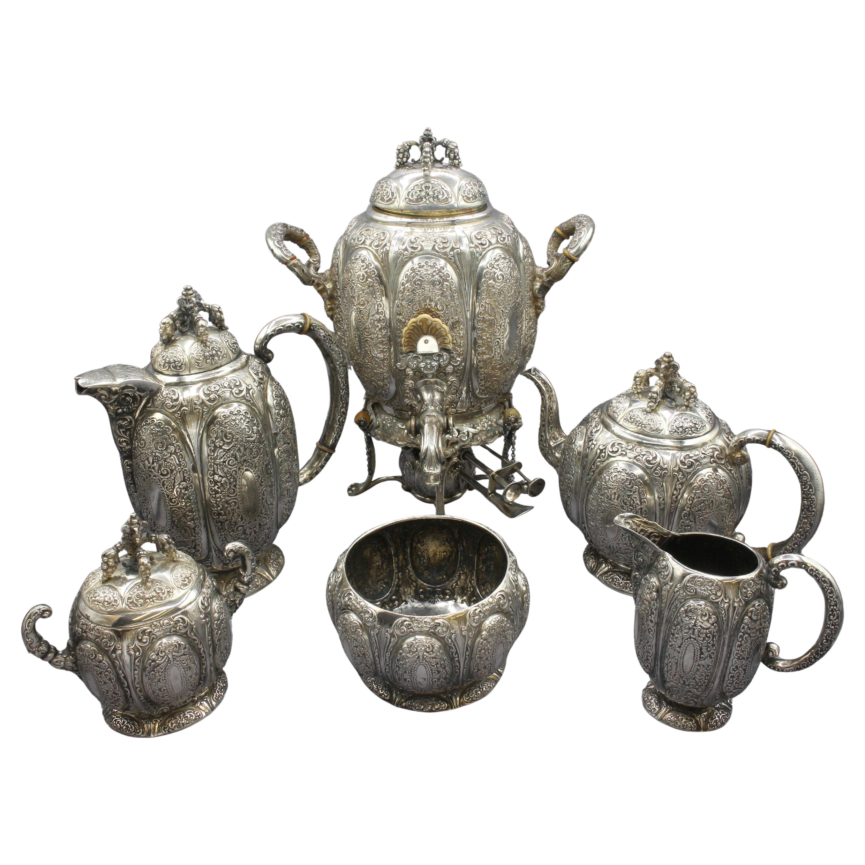 1886-1891 German Renaissance Revival Silver Tea & Coffee Service