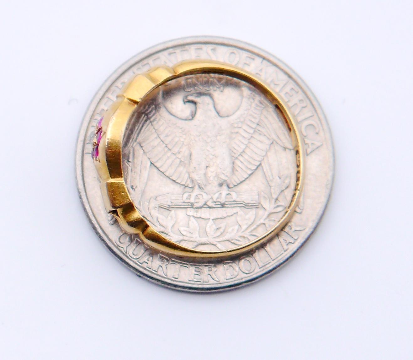 1886 Antique British Ring Ruby  Diamonds solid 18K Gold Ø US 5.75 /2.7gr For Sale 9