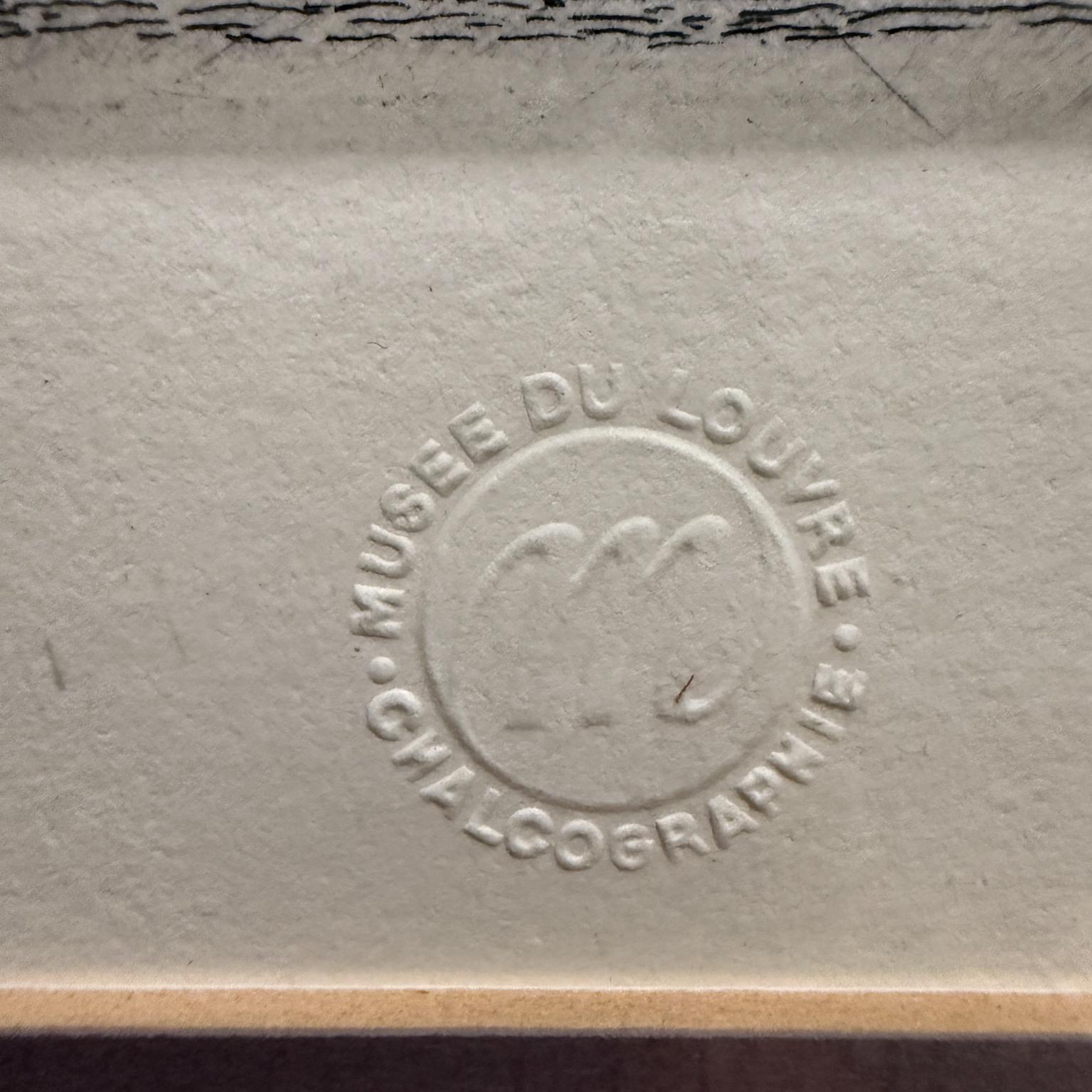 1886 Museo d'Arte del Louvre Acquaforte firmata Chalcographie in vendita 6