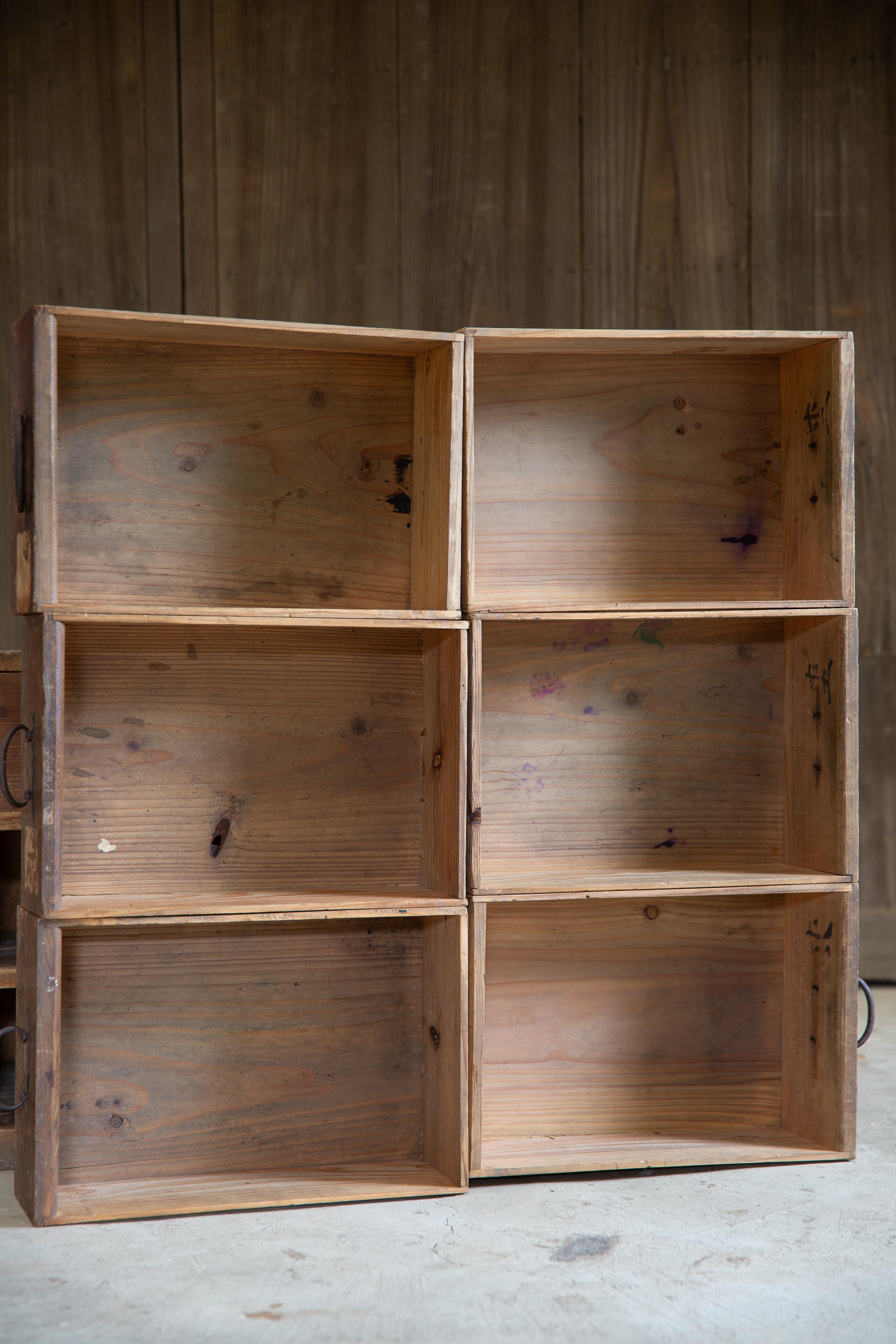 1886 (Meiji 19) Japanese antique dougu tansu, tool chest of drawers wabi sabi For Sale 8