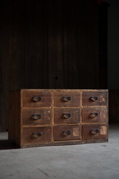 1886 (Meiji 19) Japanese antique dougu tansu, tool chest of drawers wabi sabi