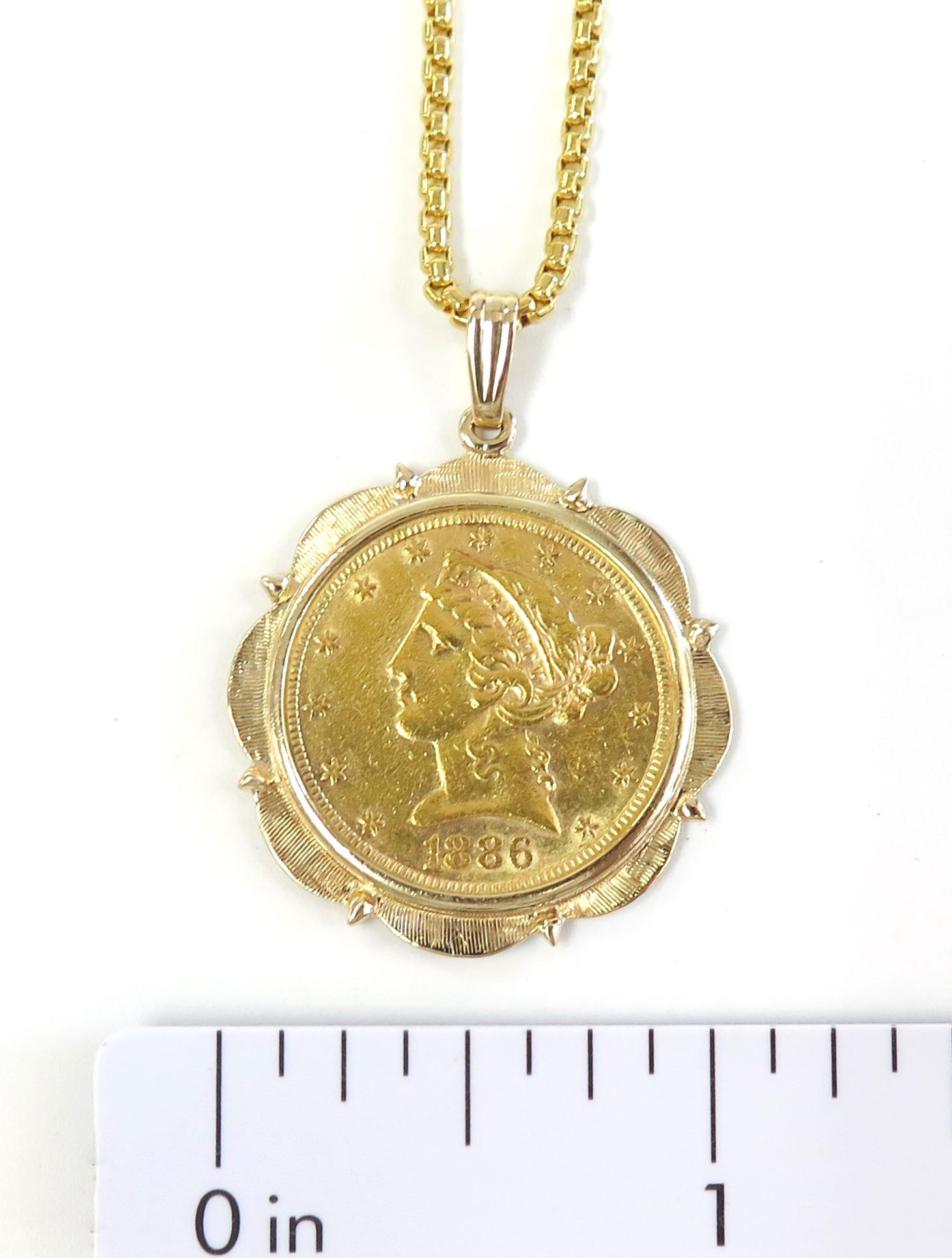 1886-s $5 dollar gold coin value