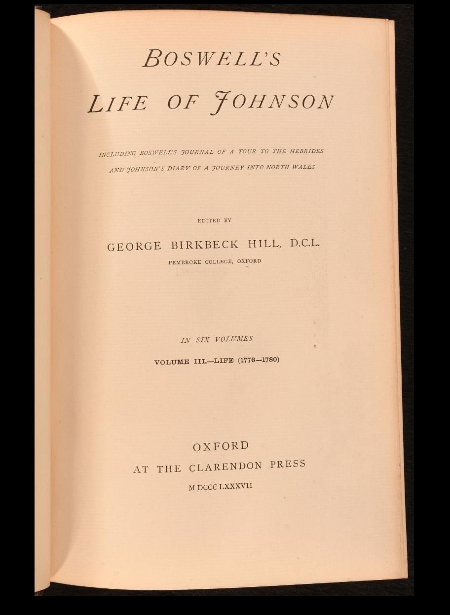 1887 La vie de Johnson par Boswell en vente 6