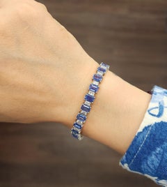 18.87 ct Natürlicher Saphir & Diamant Tennis-Armband