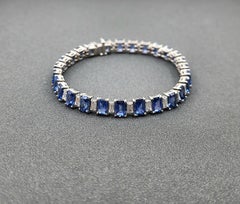 18.87 ct Natürlicher Saphir & Diamant Tennis-Armband