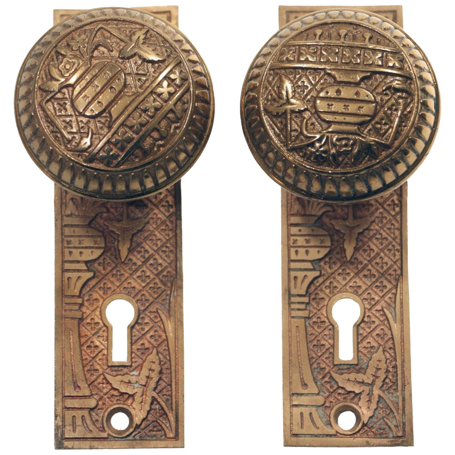 1887 Lockwood Vernacular Brass Door Knob Set
