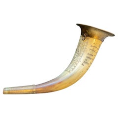 1887 Powder Horn with Scrimshaw