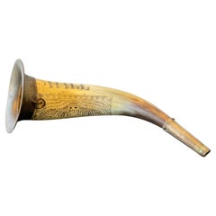 1887 Powder Horn with Scrimshaw