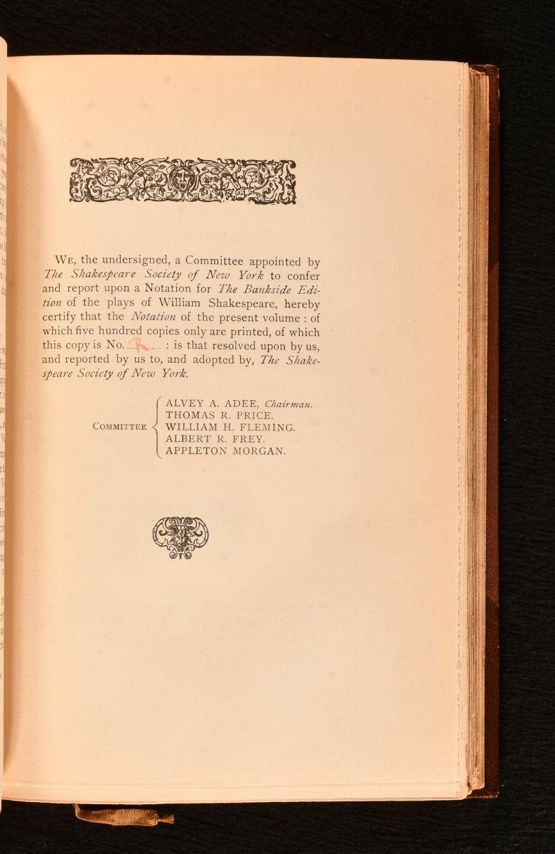 1888-1891 El Shakespeare de Bankside: Comedias, Historias y Tragedias en Bueno estado para la venta en Bath, GB