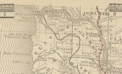 1888 Antique Map of Oregon – Railroads, Counties & Native Indian Reservations