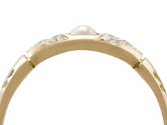 1888 Antique Victorian Seed Pearl and Diamond Yellow Gold Dress Ring