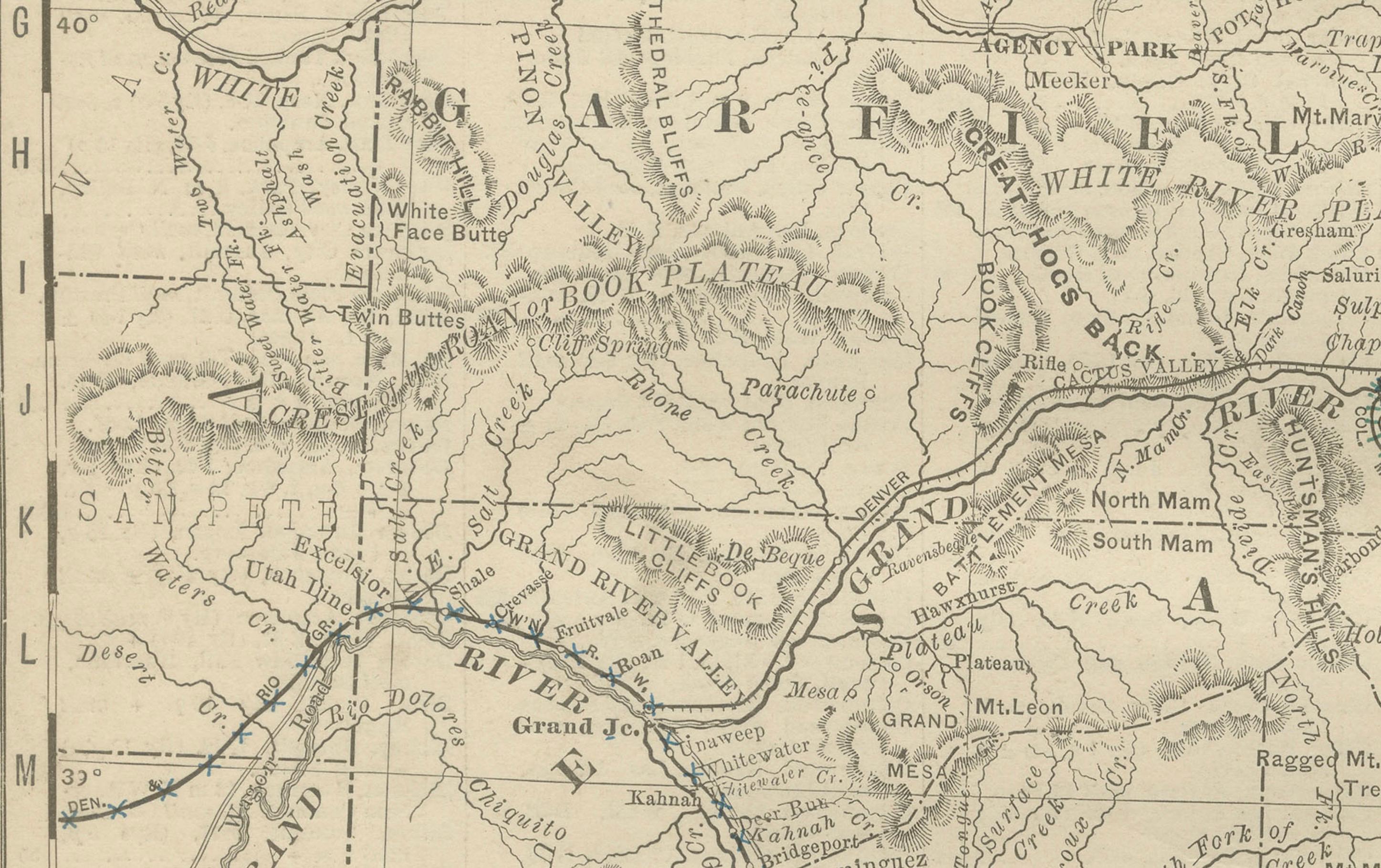 Carta del Colorado del 1888 - Ferrovie, miniere e contee dello Stato del Centenario in vendita 1
