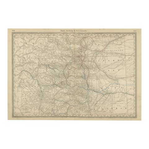 1888 Colorado Map – The Centennial State’s Railroads, Mines & Counties