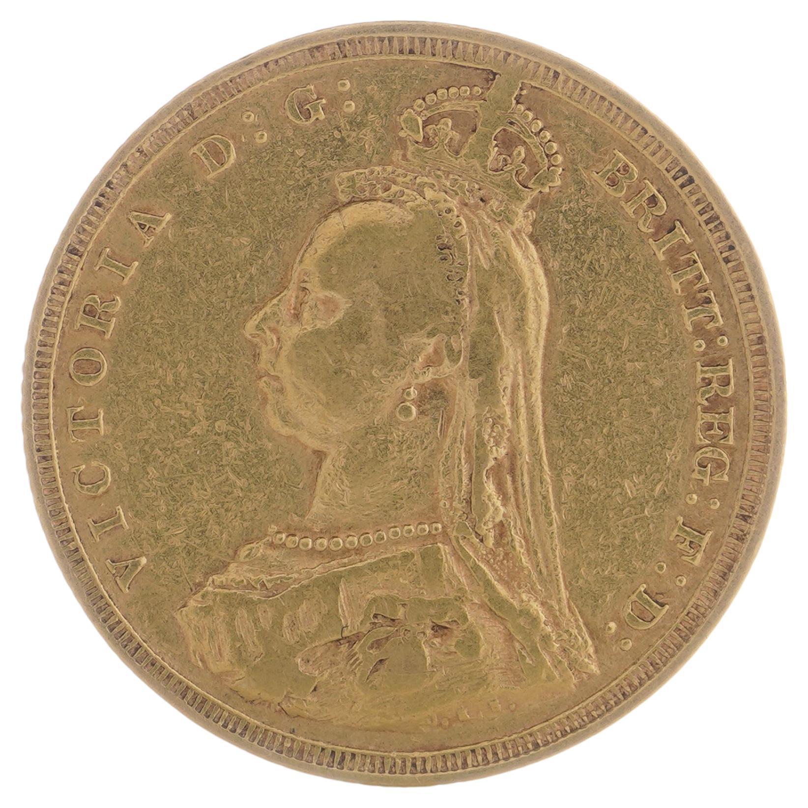 1888 gold Sovereign with the Jubilee portrait of Queen Victoria
