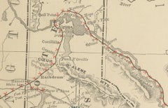 1888 Idaho Map – The Gem State’s Railroads, Mining Camps & Counties