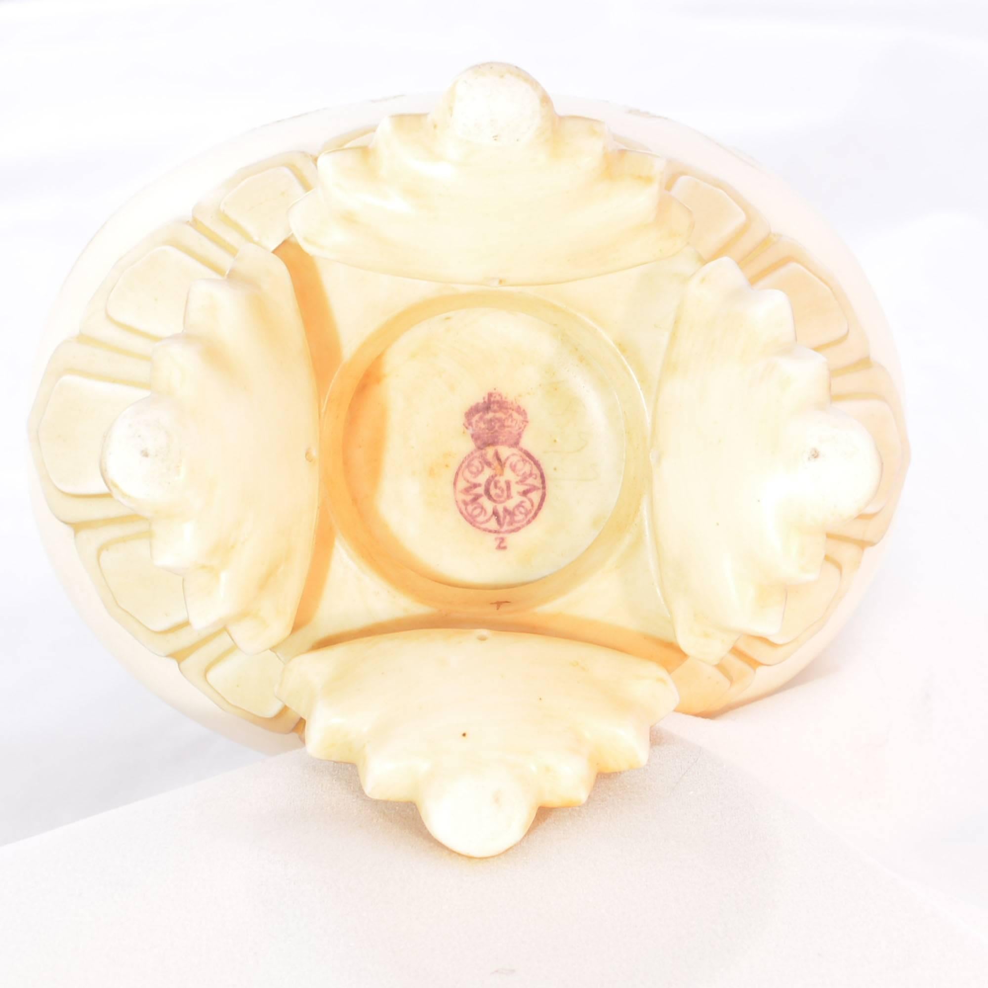 English 1888 Royal Worcester Porcelain Stem Vase For Sale