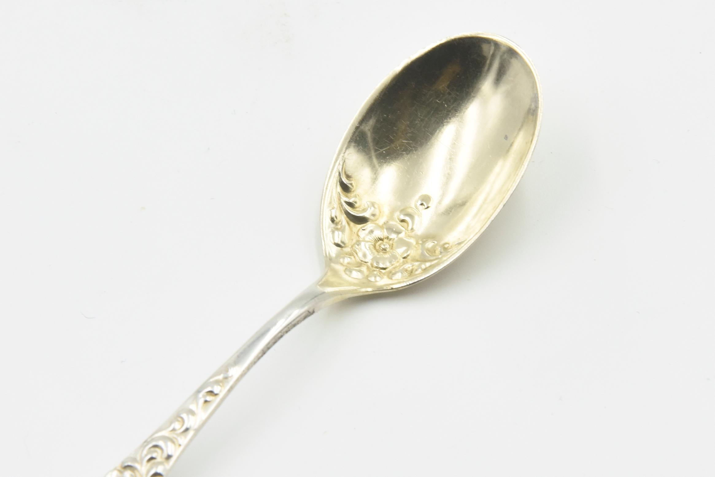 1888 Sterling Rococo Demitasse Spoons Crowell Bailey Banks & Biddle, Set of 11 In Good Condition For Sale In Miami Beach, FL
