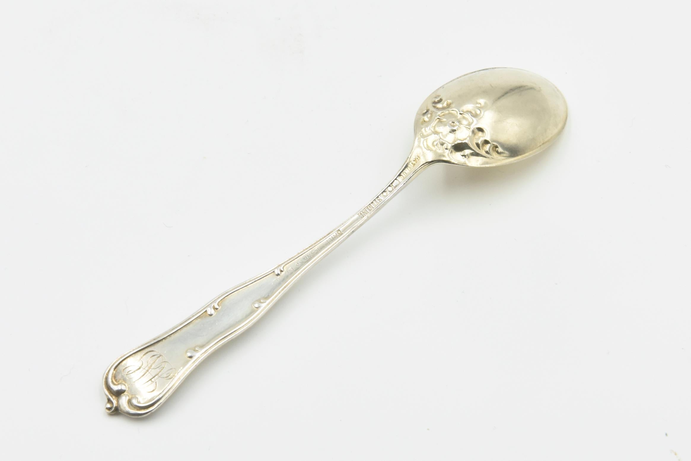 19th Century 1888 Sterling Rococo Demitasse Spoons Crowell Bailey Banks & Biddle, Set of 11 For Sale