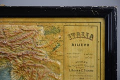 1889 Map of Italy in 3D Relief
