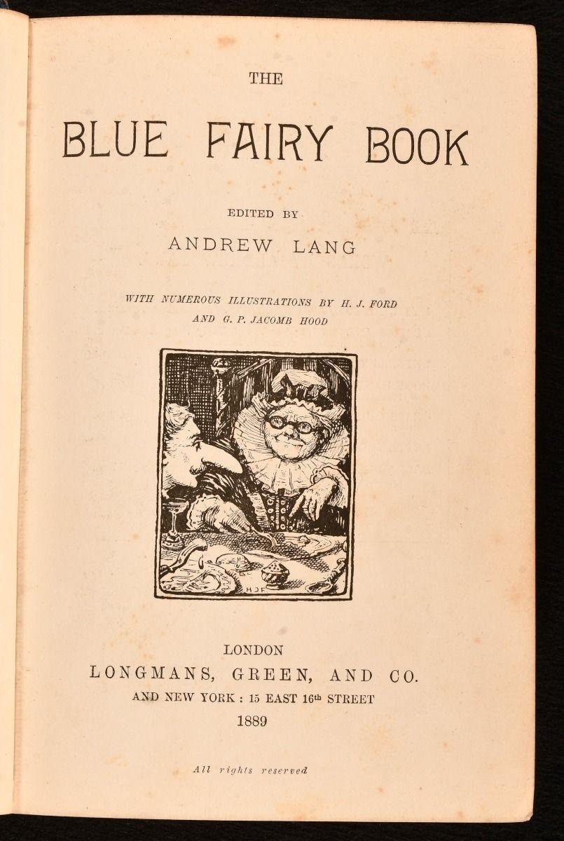 British 1889 The Blue Fairy Book For Sale