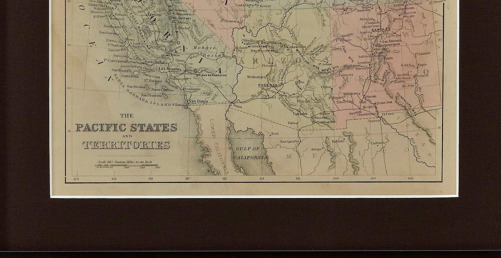 1889 „Die Pazifischen Staaten und Territorien“ im Zustand „Gut“ im Angebot in Colorado Springs, CO