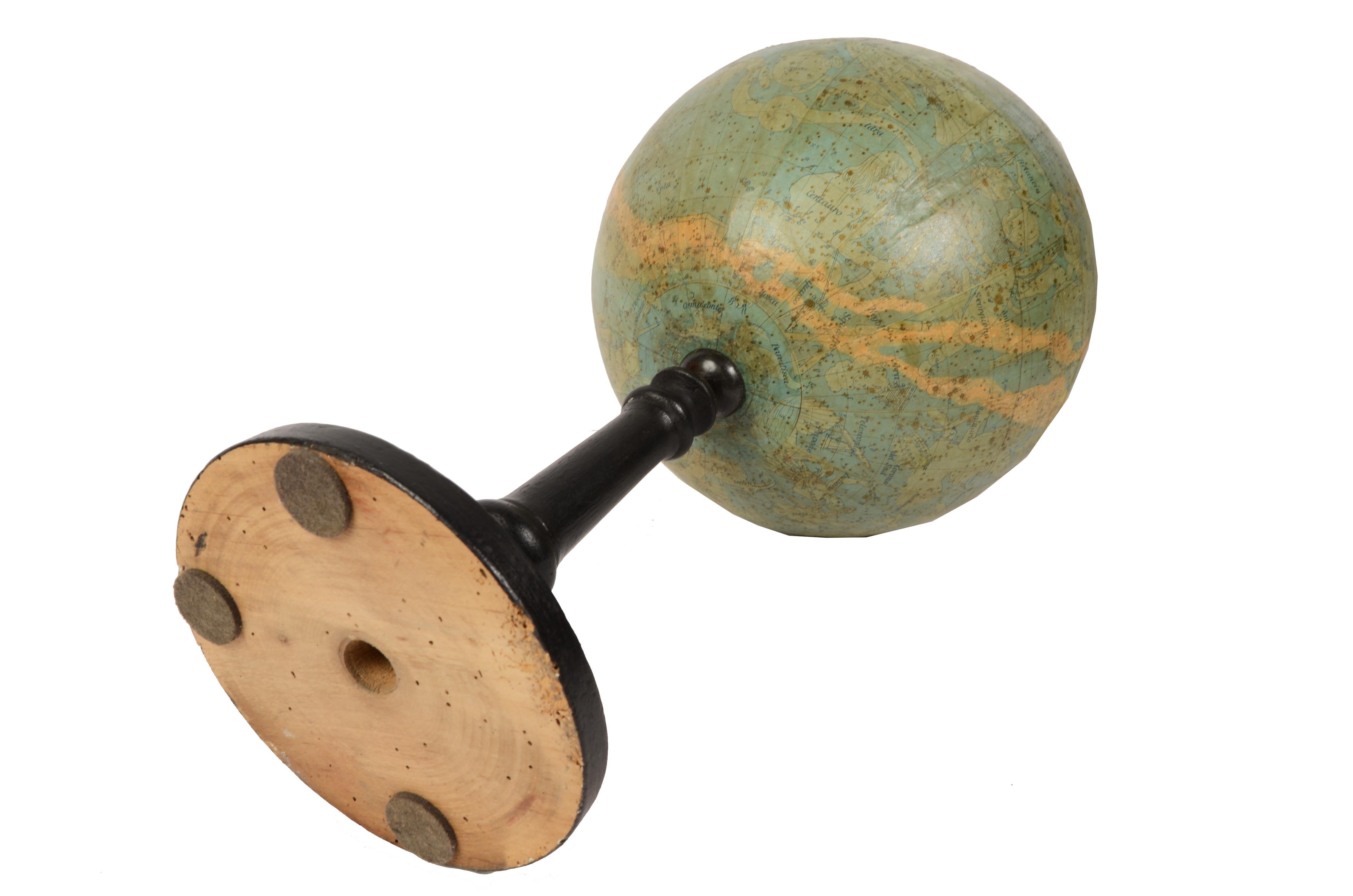 1889s Antique Celestial Globe Signed Gussoni e Dotti Milano Papier Maché Sphere For Sale 9