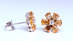 Pendientes con diamantes naturales de color amarillo-marrón «Fancy» de 1,88 ct, 14 kt, 12498*