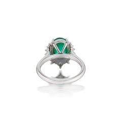 1.88ct Oval Muzo Emerald And Diamond Engagement Ring