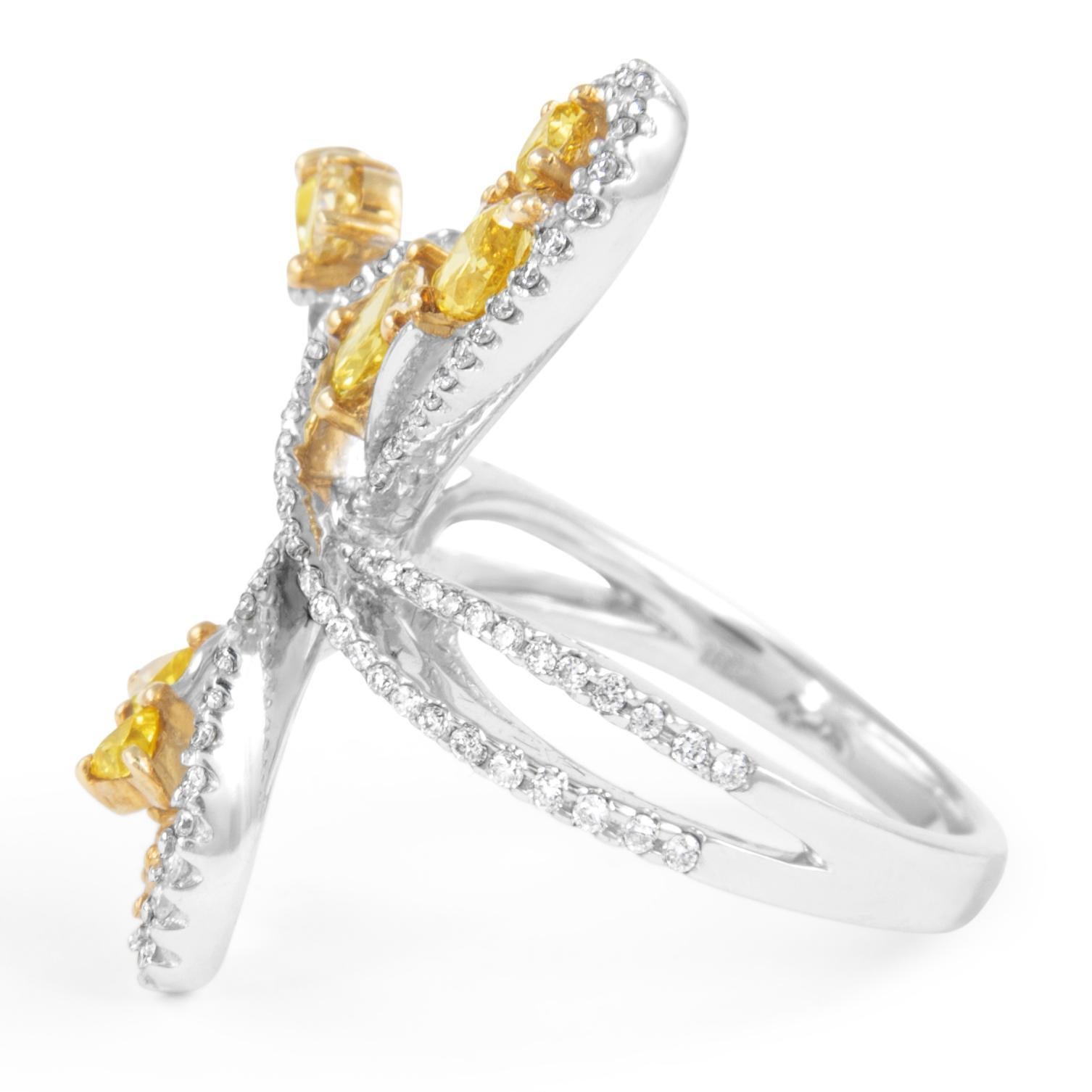 Heart Cut 1.88ctt Fancy Greenish Brownish Yellow Diamond Heart Motif Ring 18k For Sale