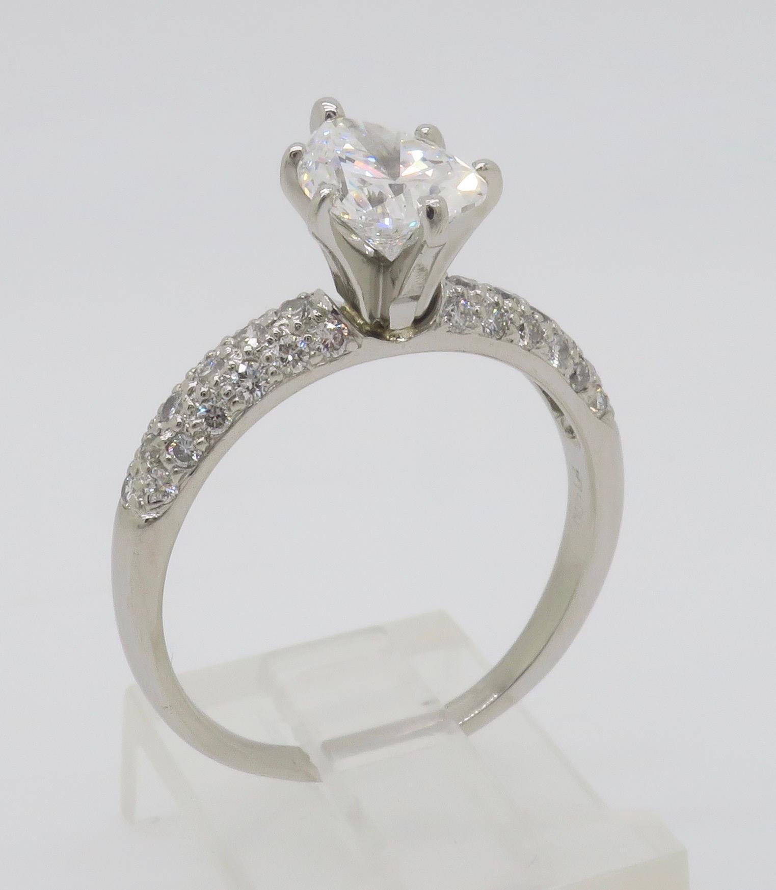 1.88CTW Pear Shaped Diamond Engagement Ring in Platinum 9