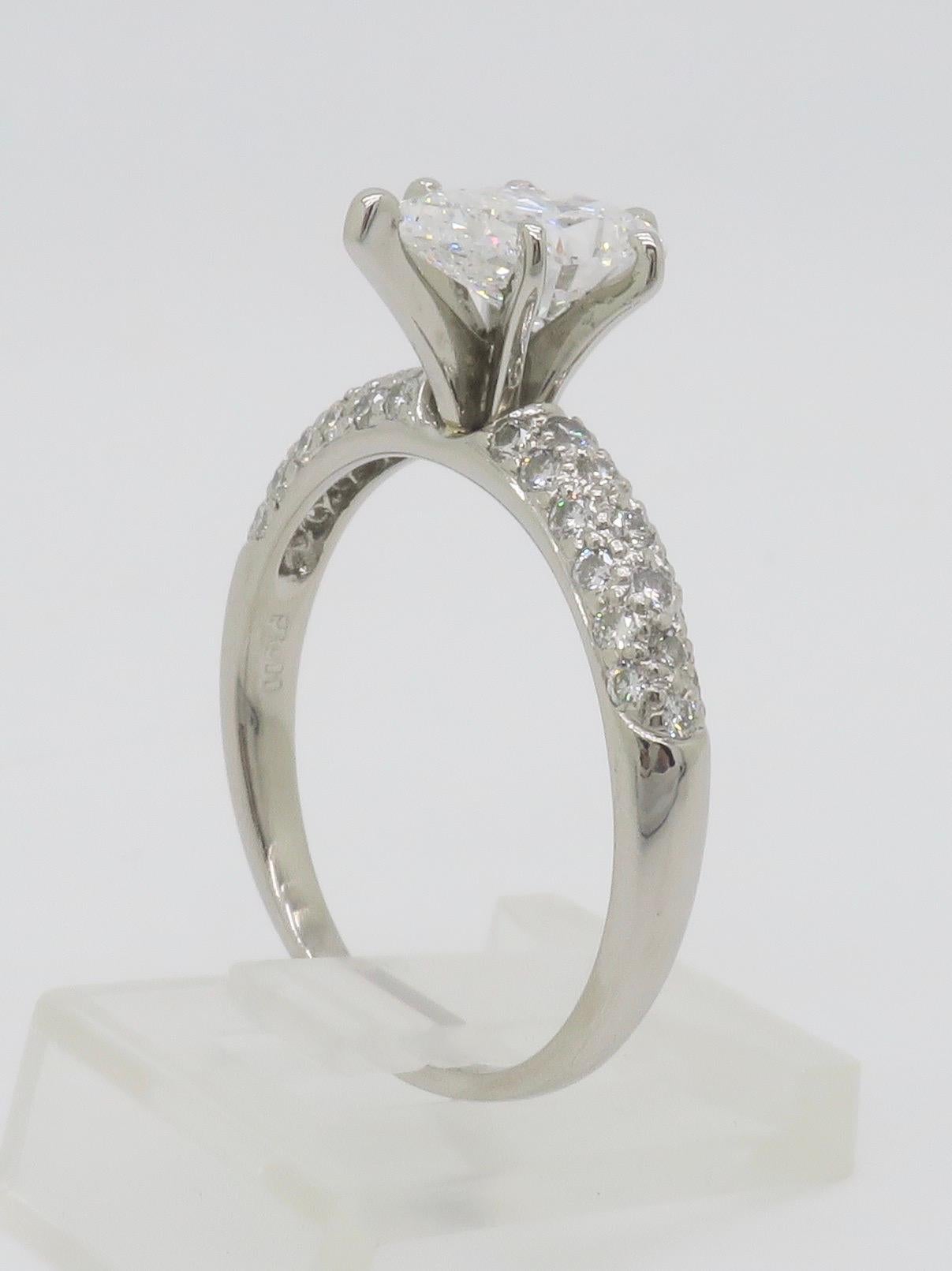 1.88CTW Pear Shaped Diamond Engagement Ring in Platinum 10