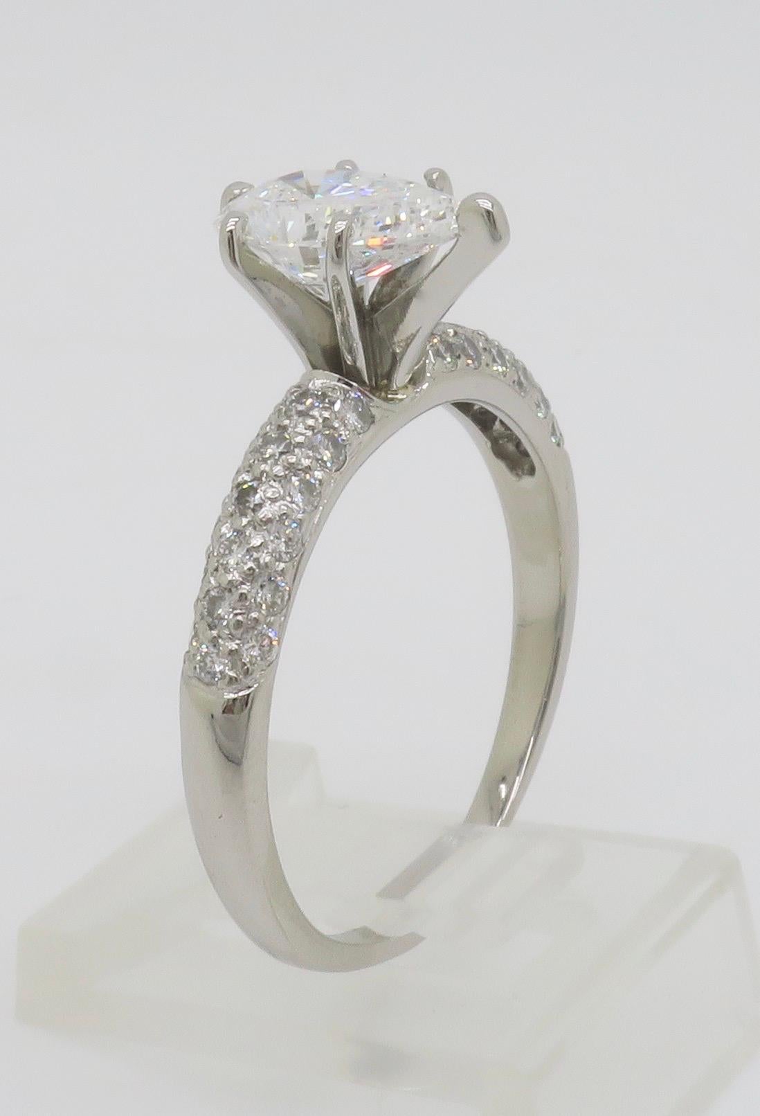 1.88CTW Pear Shaped Diamond Engagement Ring in Platinum 11