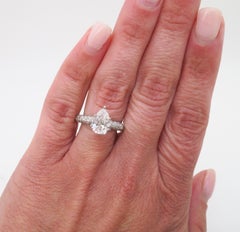 1.88CTW Pear Shaped Diamond Engagement Ring in Platinum