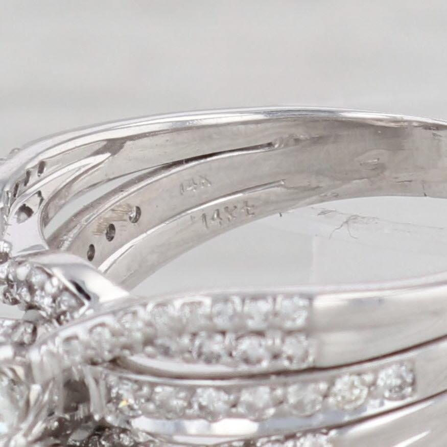 1.88ctw Round Diamond Engagement Ring 14k White Gold Size 9 GIA Bridal Set For Sale 4