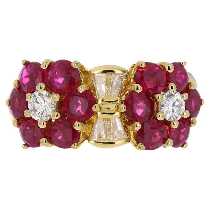 Anello a fascia larga con rubino e diamanti da 1,88tcw 18K