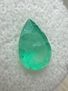 1.89 Carat 10.6x7.4 Green Colombian Emerald - Pear Cut Teardrop May Birthstone