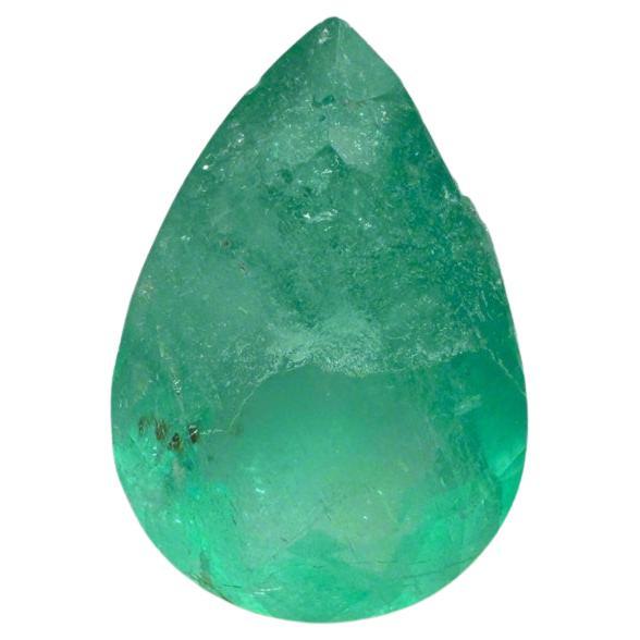 1.89 Carat 10.6x7.4 Green Colombian Emerald - Pear Cut Teardrop May Birthstone