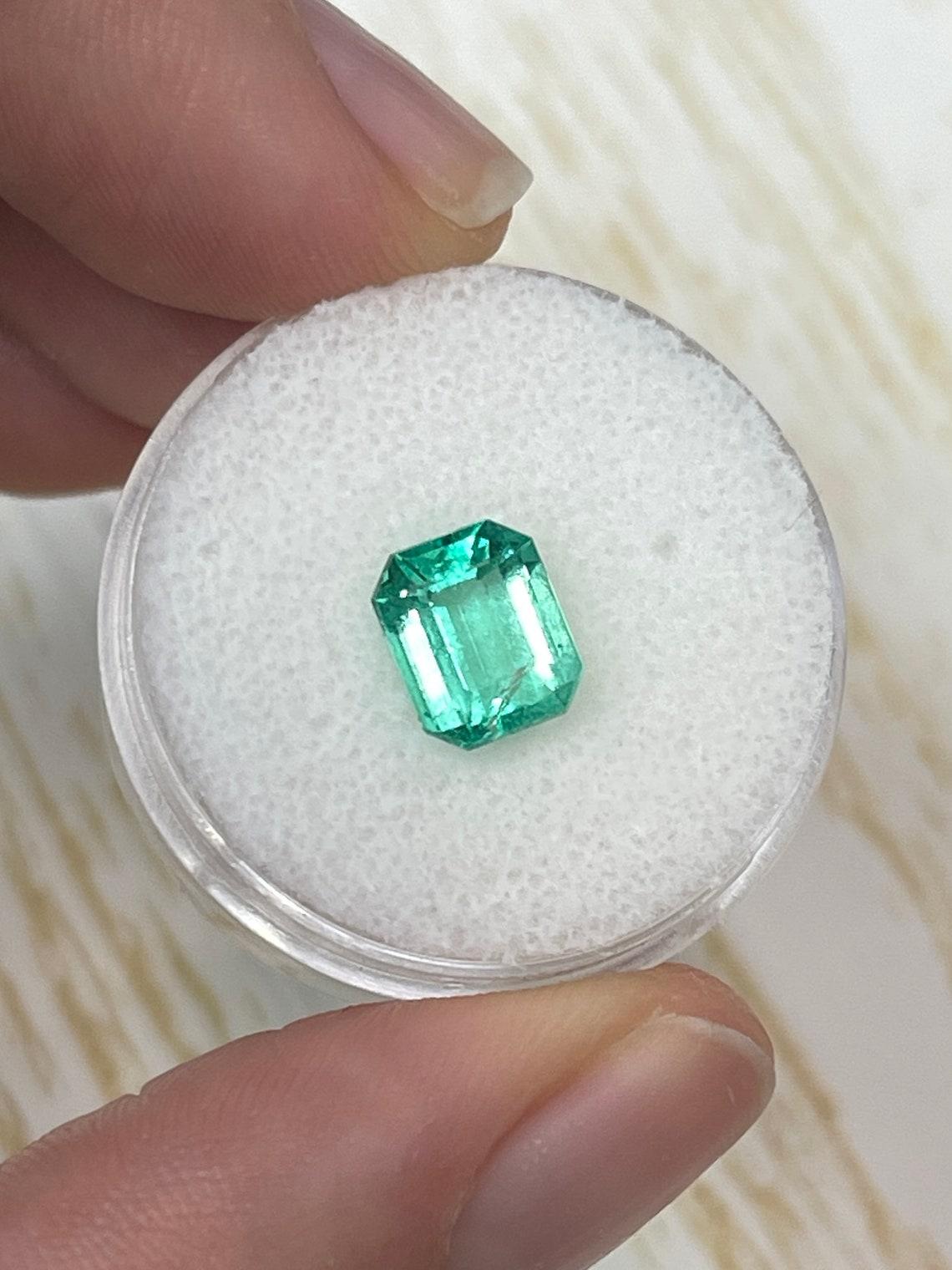 1.89 Carat 8.3x6.8 Medium Green Colombian Emerald - Emerald Cut May Birthstone In New Condition For Sale In Jupiter, FL