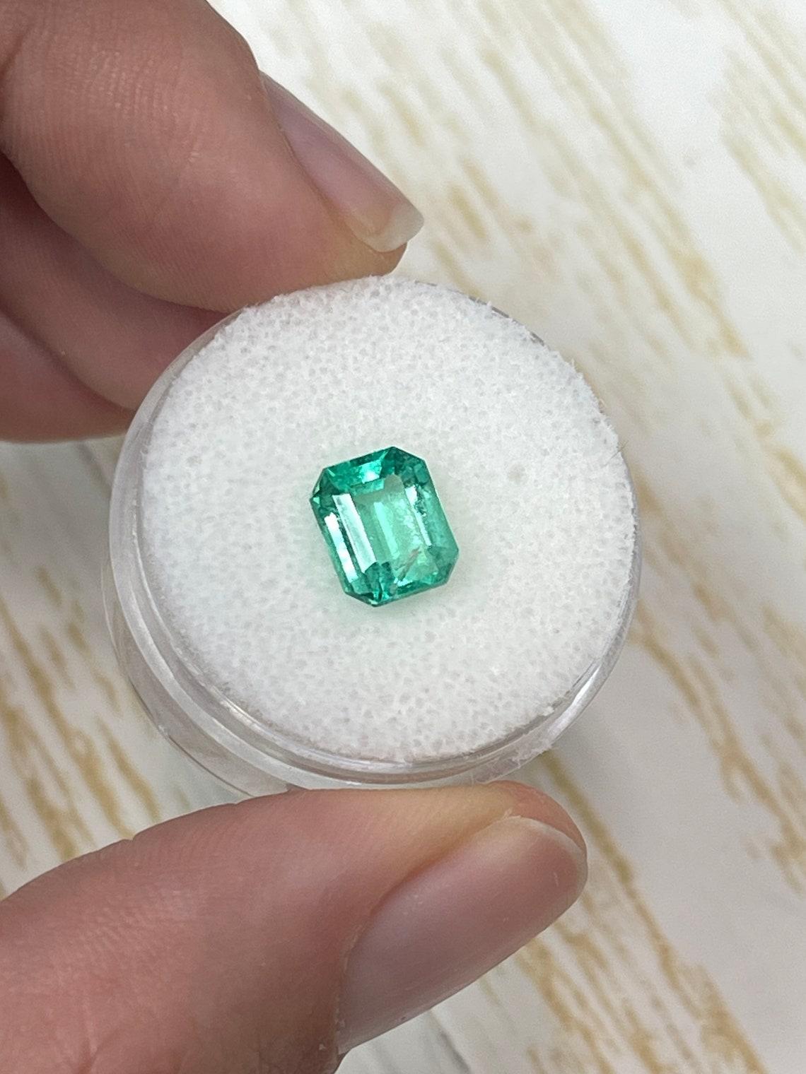 1.89 Carat 8.3x6.8 Medium Green Colombian Emerald - Emerald Cut May Birthstone For Sale 2