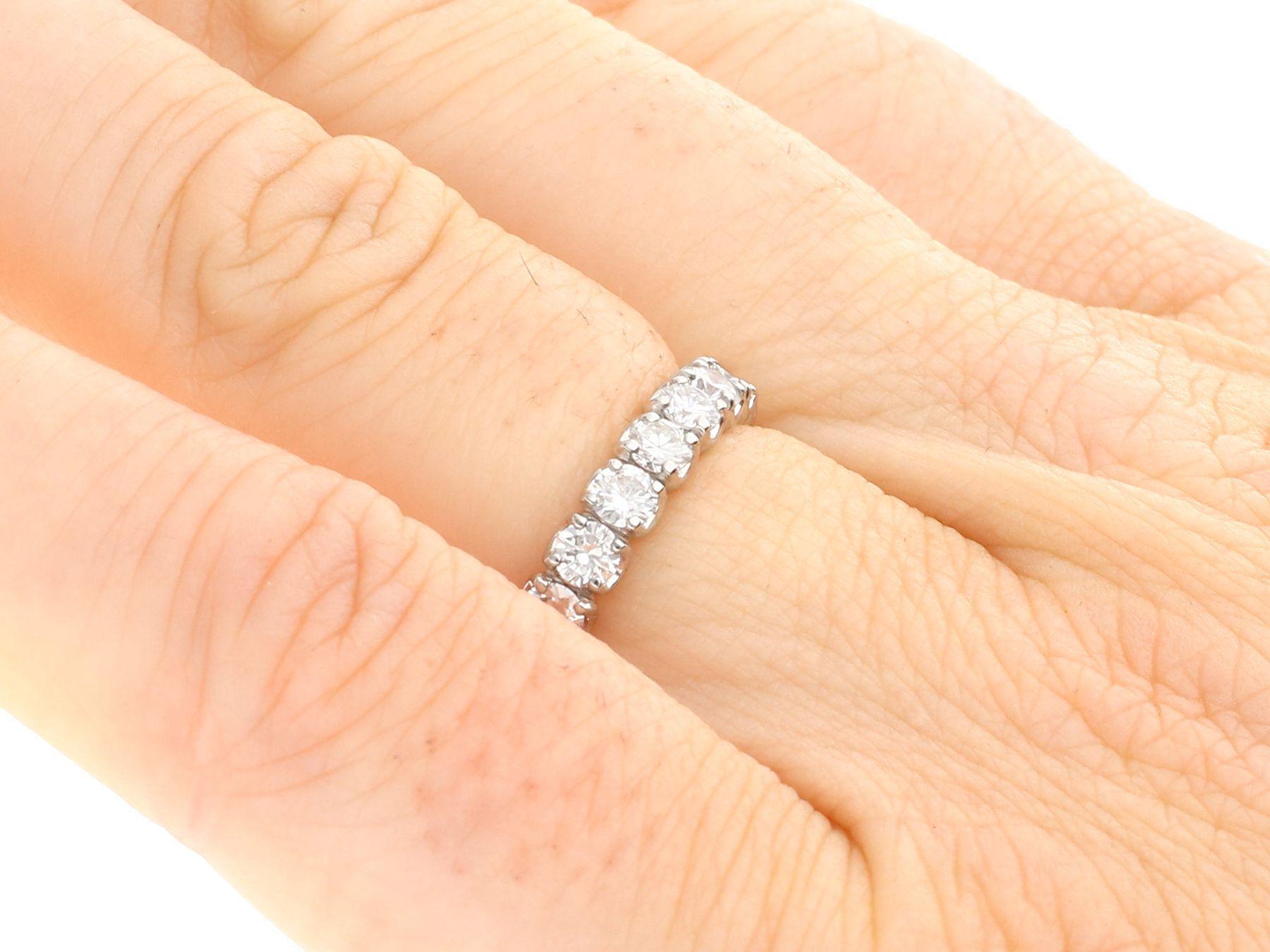 1.89 Carat Diamond and White Gold Full Eternity Ring, circa 1980 For Sale 1