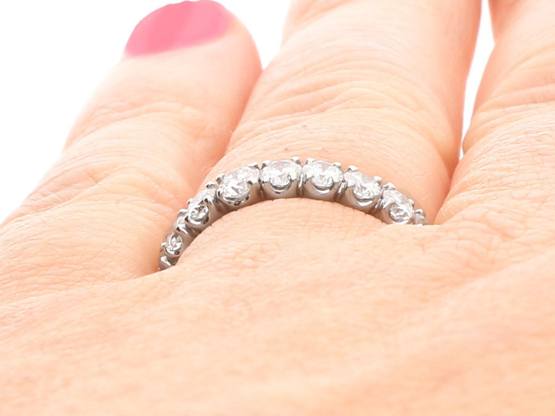 1.89 Carat Diamond and White Gold Full Eternity Ring, circa 1980 For Sale 2