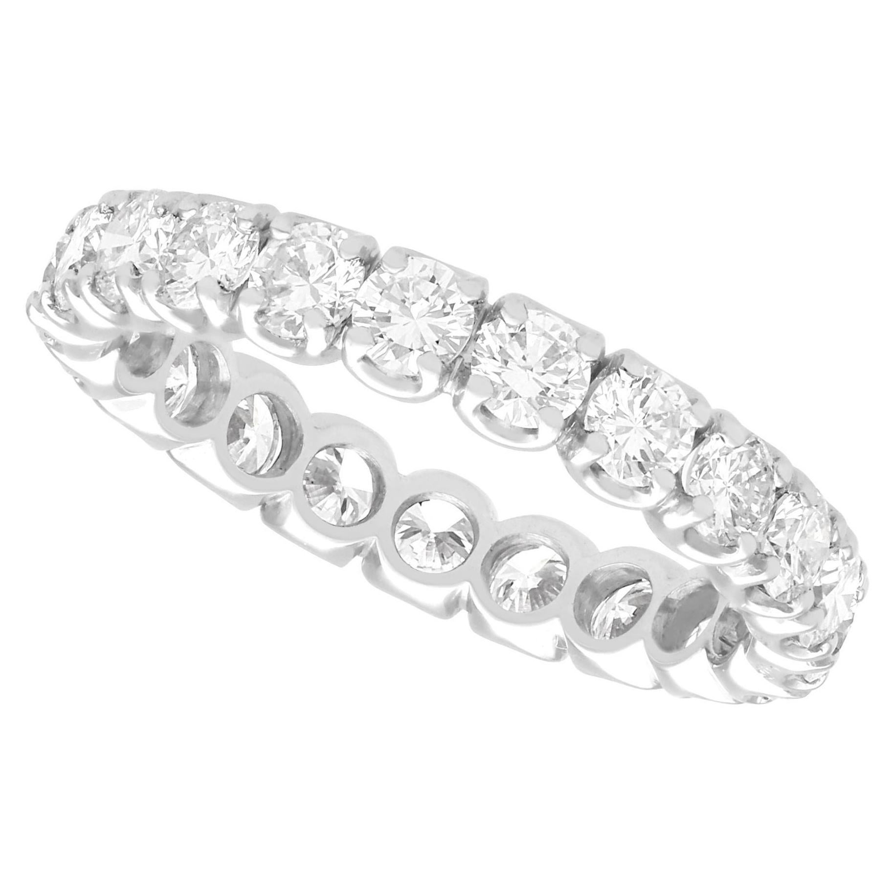 1.89 Carat Diamond and White Gold Full Eternity Ring, circa 1980 For Sale