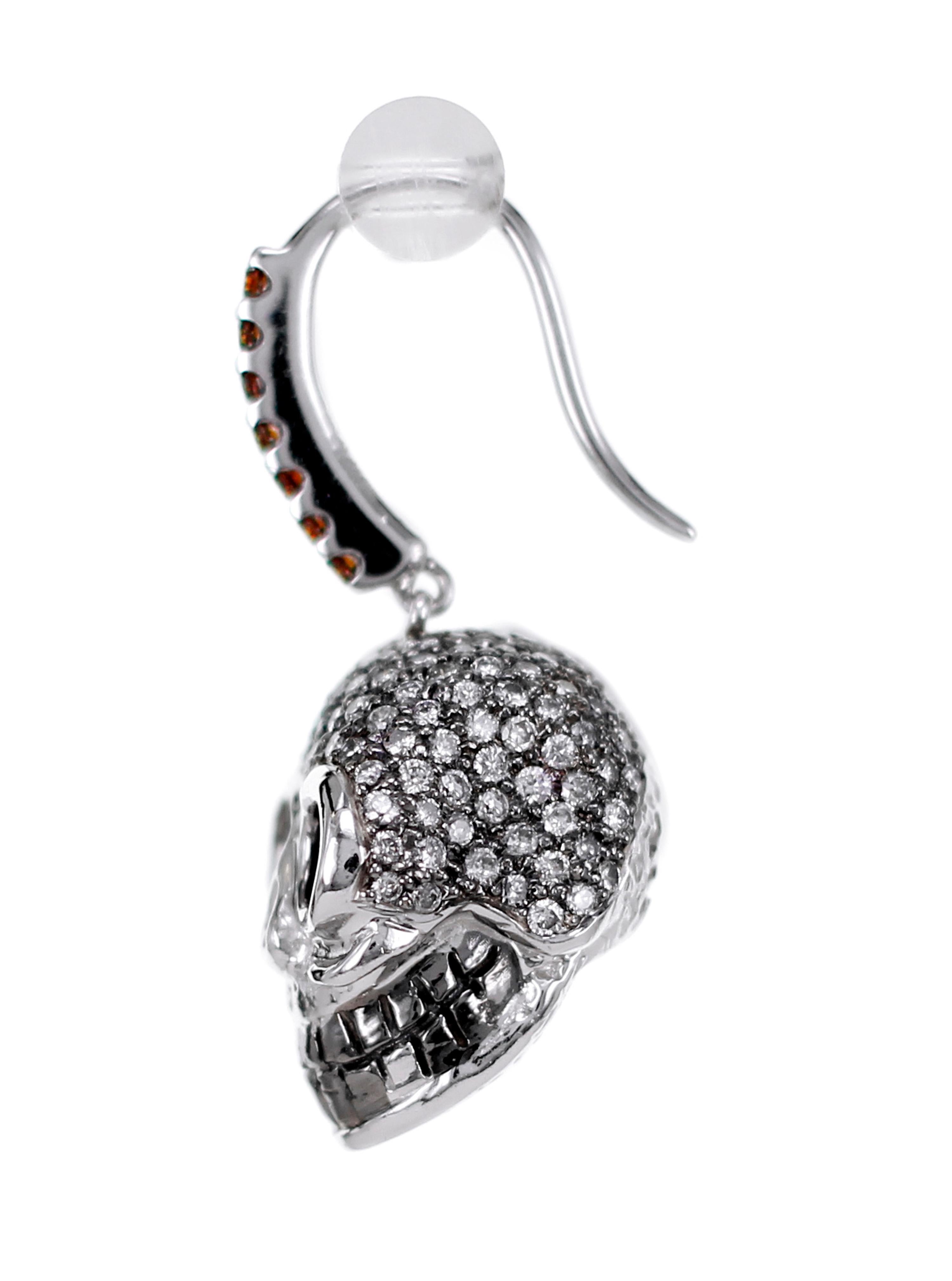 skull diamond earrings