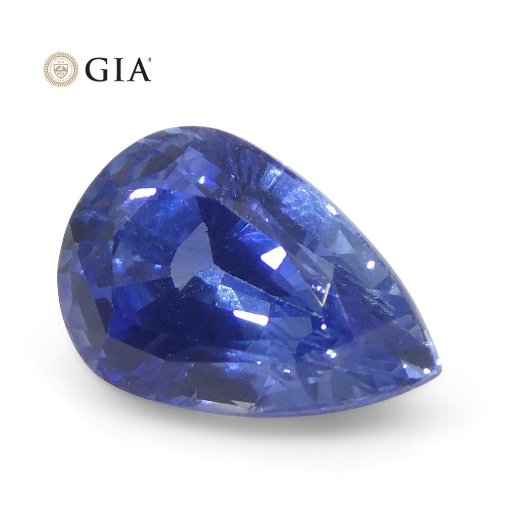 1.89 Carat Pear Blue Sapphire Gia Certified, Sri Lanka For Sale 6