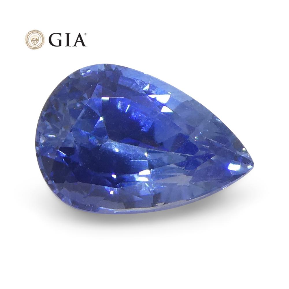 1.89 Carat Pear Blue Sapphire Gia Certified, Sri Lanka For Sale 7