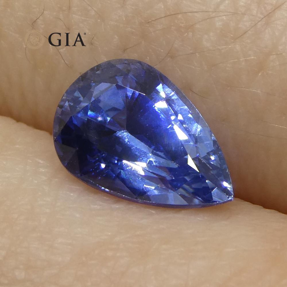 1.89 Carat Pear Blue Sapphire Gia Certified, Sri Lanka In New Condition For Sale In Toronto, Ontario