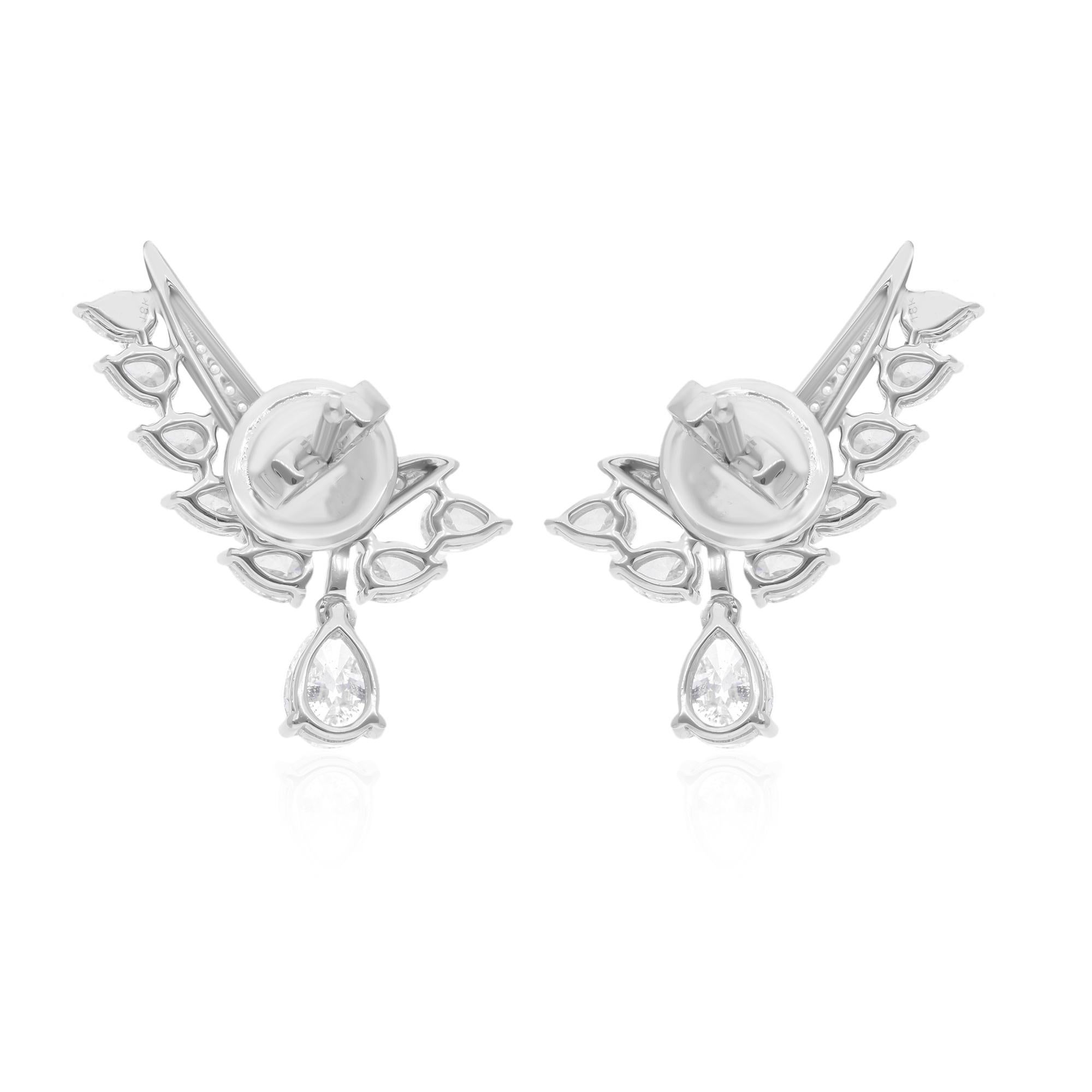 1,89 quilates SI Claridad HI Color Pendientes de diamantes Oro Blanco de 14 quilates Joyería fina Corte pera en venta