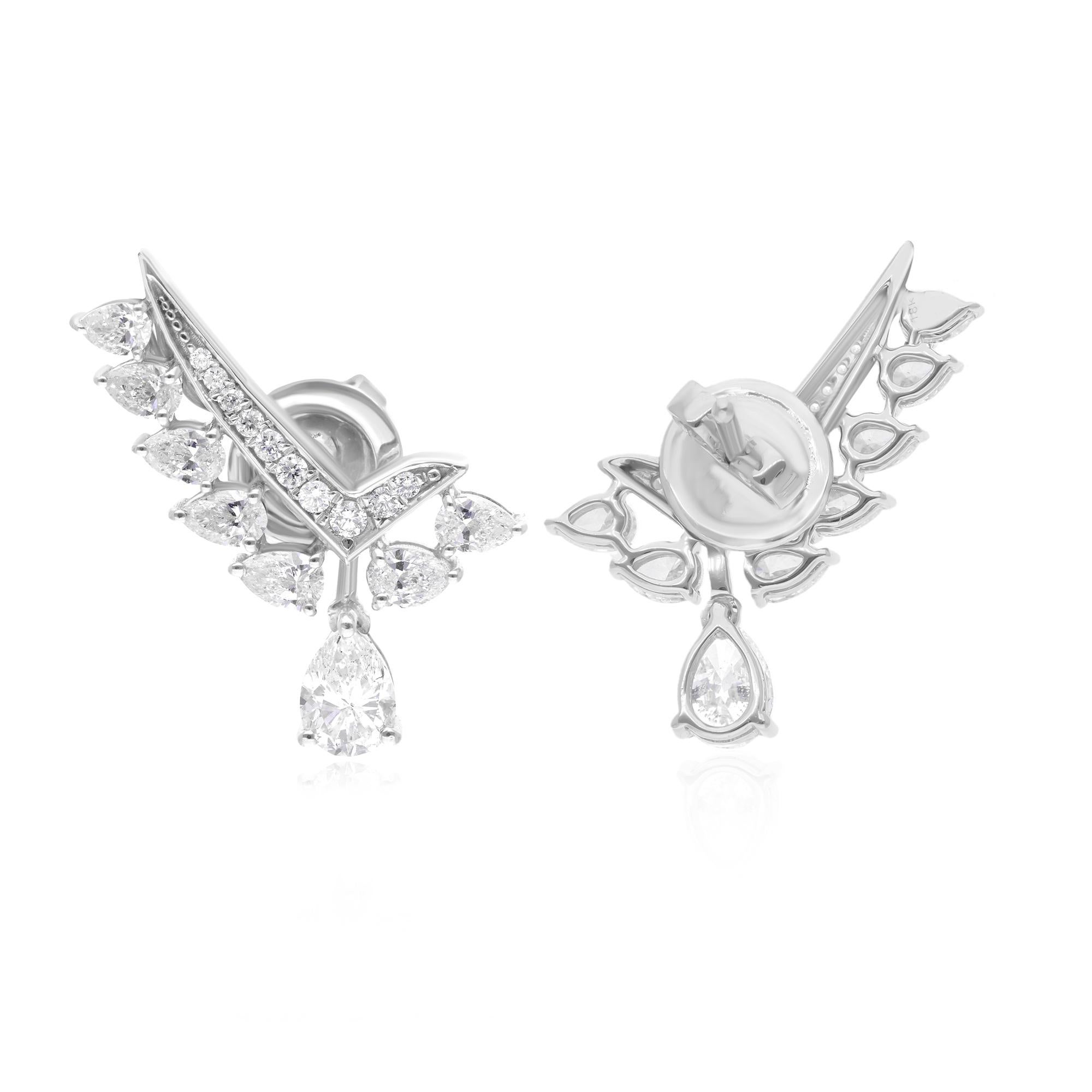 1,89 quilates SI Claridad HI Color Pendientes de diamantes Oro Blanco de 14 quilates Joyería fina en Nuevo estado para la venta en Diera, Dubai